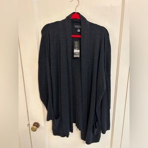 Linda Allard for Ellen Tracy charcoal gray cashmere blend sweater NWT